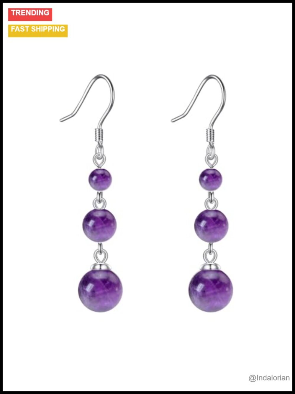 Sterling Silver Pearl Dangle Earrings Three Pearls Drop Jewelry